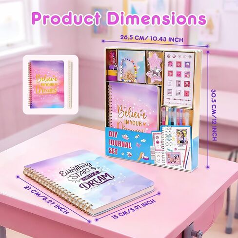 GUYUCOM مجموعة سجل القصاصات اليومية لوازم 200+ الملحقات DIY دفتر مذكرات الفنون والحرف للفتيات في سن المراهقة الذين تتراوح أعمارهم بين 8-12 مع ملصقات Kawaii لطيف اشي الشريط عيد ميلاد الأطفال هدايا عيد الحب in Kuwait