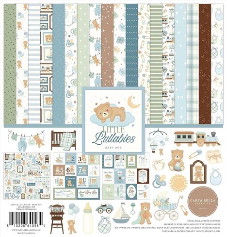 Carta Bella Little Lullabies Baby Boy Collection Kit Scrapbooking Kit in Kuwait