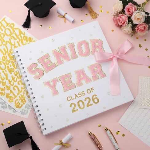 Tenceur Senior 2026 مجموعة قصاصات التخرج 10 × 10 بوصة فئة 2026 DIY كتاب صور الذاكرة مع ملصقات الحروف هدية التخرج لكبار 2026 الطلاب in Kuwait