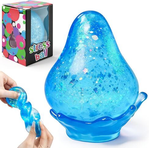 Squishy Stress Balls, Cube Squishies Anxiety Stress Relief Ice Squishy Malt Sugar Balls, Soft Sensory Calming Toys for Kids Teens, Party Favors & Classroom Prizes for Kids - Blue in Kuwait