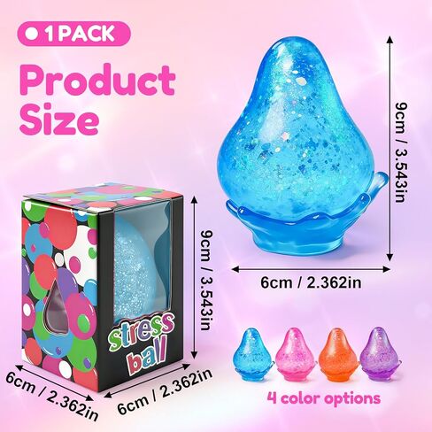 Squishy Stress Balls, Cube Squishies Anxiety Stress Relief Ice Squishy Malt Sugar Balls, Soft Sensory Calming Toys for Kids Teens, Party Favors & Classroom Prizes for Kids - Blue in Kuwait