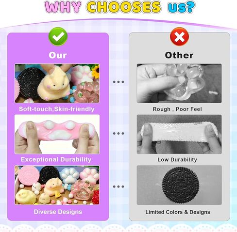 22PCS Squishy Toys, Adorable Squeeze Toys Set, Fidget Toys Kit for Kids & Adults, Squishies Ideal for Anxiety Stress Relief, Party Favors Classroom Birthday Gifts for Boys & Girls in Kuwait