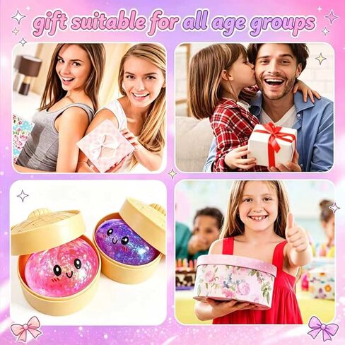 2 Packs Sugar Glitter Dumpling Squishy Toys, Dumplings Squeeze Stress Anxiety Relief for Kids & Adults, Dumpling Squishies Sensory Fidget Toy Gift for Boys,Girls,Teens in Kuwait