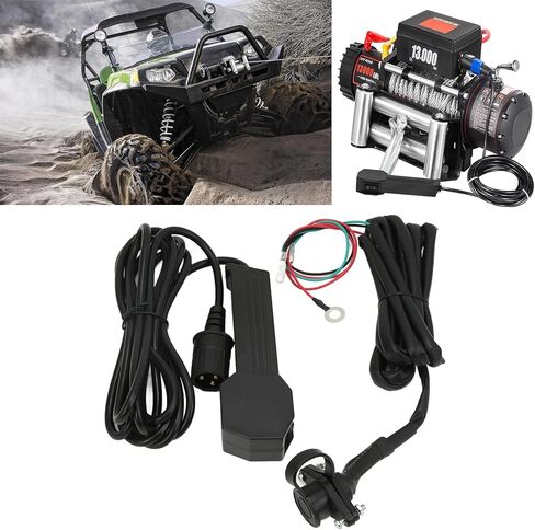 Winch Controller,3 Prong Winch Remote Controller Hand Held, 12V Manual Winch Control Handle, Plastic ATV Winch Controller with Female Plug and 9ft Cable for ATV UTV in Kuwait