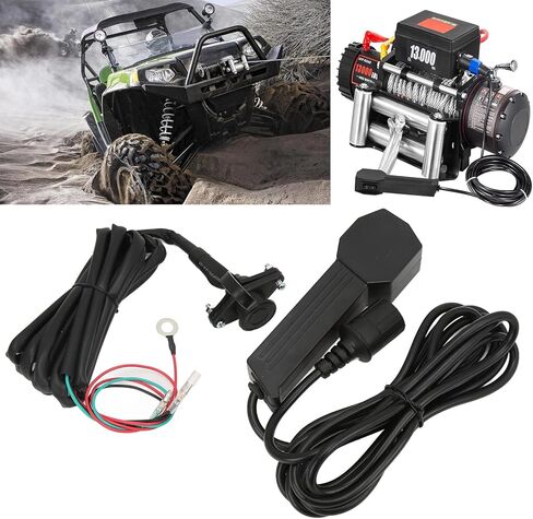 Winch Controller,3 Prong Winch Remote Controller Hand Held, 12V Manual Winch Control Handle, Plastic ATV Winch Controller with Female Plug and 9ft Cable for ATV UTV in Kuwait