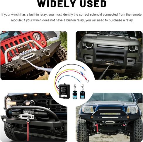 Wireless Winch Remote Control Kit, 12V 24V Anti Interference Winch Receiver with 2 Remotes, 98 Ft Recovery Winches System Handset Switch Receiver for Car Truck SUV ATV in Kuwait