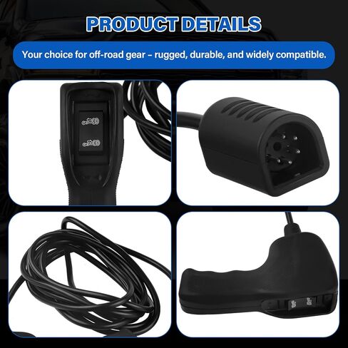 83665 Winch Remote Controller for Warn M8000 M10000 M12000 VR12000 Zeon 10S & XD9000i Winches, Winch Remote Control Hand held 5 Pin D Plug, Winch Hand Remote with Ergonomic Grip & 12Ft D-Shape Cable in Kuwait