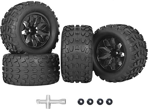 عجلات وإطارات RC Station 12 مم سداسية RC بمقياس 1/10 2.8 إطارات وعجلات شاحنة RC لـ Traxxas Rustler Stampede Hoss E-Revo 2wd 4x4 vxl إطارات وعجلات Redcat Riaario Amoril إطارات عجلات مُلصقة مسبقًا 4 قطع in Kuwait