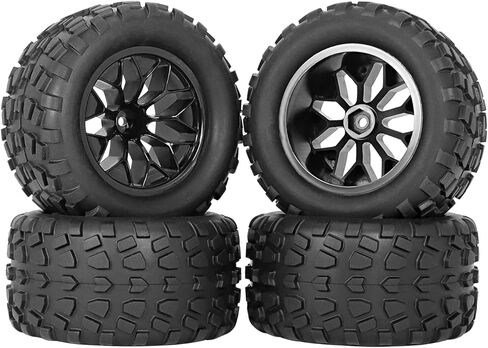 عجلات وإطارات RC Station 12 مم سداسية RC بمقياس 1/10 2.8 إطارات وعجلات شاحنة RC لـ Traxxas Rustler Stampede Hoss E-Revo 2wd 4x4 vxl إطارات وعجلات Redcat Riaario Amoril إطارات عجلات مُلصقة مسبقًا 4 قطع in Kuwait