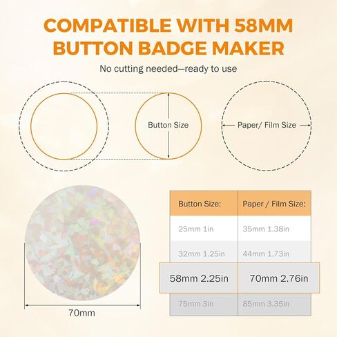 BEAMNOVA 400 Pcs Plastic Film for 58mm (2-1/4 in) Button Makers in Kuwait