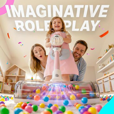 SMILESSKIDDO Kids Vacuum That Really Works - 3-in-1 Vacuum Toy with Real Suction, Toddler Cleaning Toy Set with Cleaning Cloth, Apron, Duster & Colorful Beads, Housekeeping Toy for Kids in Kuwait