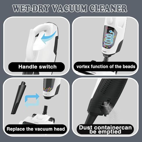 Kids Real Vacuum Cleaner Toys 2 in 1 Function of Blowing and Sweeping Cordless Interactive Vacuum with Real Suction Birthday for Boys Girls Ages 3-5 4-8 in Kuwait