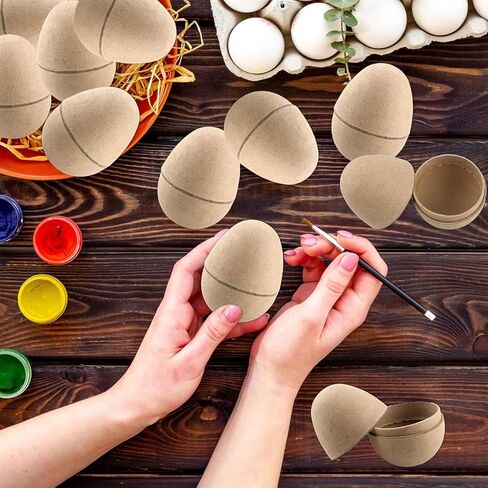 مجموعة أدوات صنع بيض عيد الفصح DIY - 12 شكل بيضة ورقية فارغة لتزيين البيض، وديكور المنزل، والحرف اليدوية، وأنشطة المدرسة والكنيسة in Kuwait