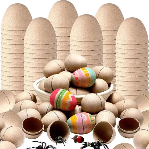 مجموعة أدوات صنع بيض عيد الفصح DIY - 12 شكل بيضة ورقية فارغة لتزيين البيض، وديكور المنزل، والحرف اليدوية، وأنشطة المدرسة والكنيسة in Kuwait