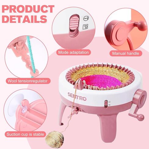 SENTRO Knitting Machine, 40 Needles Automatic Circular Knitting Loom Machine for Kids/Adults Beginners, Double Knit Loom Crochet Machine Kit for Hat,Socks,Scarves,Gloves,Sweater(for 3-5mm Wool Yarn) in Kuwait