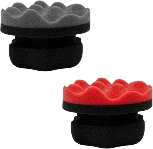 2PCS Large Car Tire Shine Applicator Pad, Hex-Grip Vehicle Tyre Shine Dressing Applicator Foam Tool, Reusable Automotive Tire Detailing Cleaning Sponge Pad, Universal for Vehicles in Kuwait