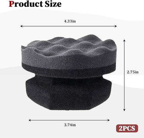2PCS Large Car Tire Shine Applicator Pad, Hex-Grip Vehicle Tyre Shine Dressing Applicator Foam Tool, Reusable Automotive Tire Detailing Cleaning Sponge Pad, Universal for Vehicles in Kuwait