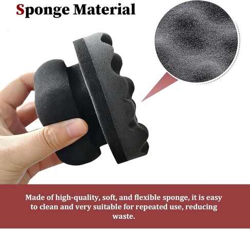 2PCS Large Car Tire Shine Applicator Pad, Hex-Grip Vehicle Tyre Shine Dressing Applicator Foam Tool, Reusable Automotive Tire Detailing Cleaning Sponge Pad, Universal for Vehicles in Kuwait