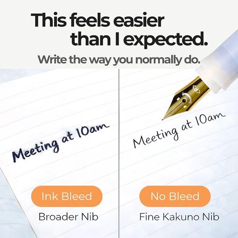Fountain Pen Set, Kakuno Fine Fountain Pen Madoromi Color Series Pink (PFKA-1MDPF), CON-40 Screw-Type Converter, 6-Color Sticky Notes, for Beginners, Hand Lettering, Made in Japan in Saudi Arabia