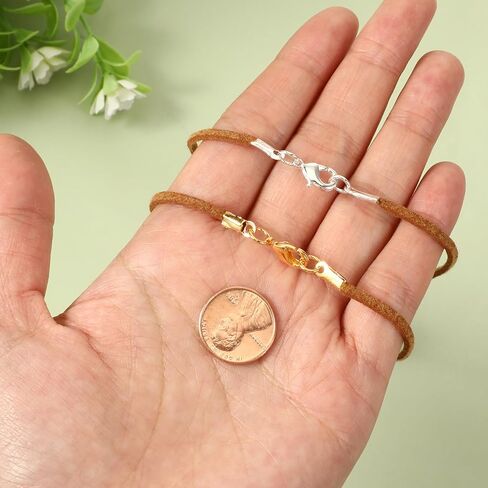 20 Pieces Fold Over Cord Ends Cord Crimp Tips, Copper Jewelry Connector Clasp Caps for Leather Cords, Ribbon, DIY Bracelets Necklace Jewelry Making, 3.5 x 9 mm/ 0.14 x 0.35 Inch (2 Colors) in Kuwait