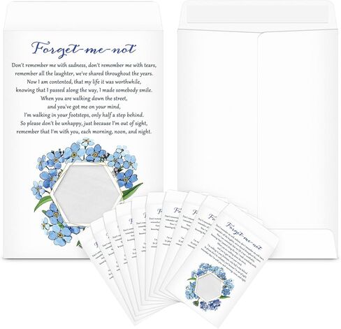 50 Pcs Forget Me Not Seed Packets Envelopes with Clear Window Resealable Seed Organizer Storage Bag Celebration of Life Packets for Funerals Loss of Loved One in Kuwait