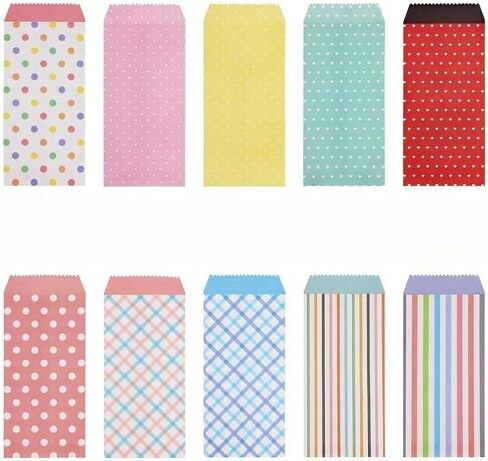 20pcs Colorful Envelopes, 10 Designs Small Cash Envelopes, Coin Envelopes, Manila Style Key Envelopes for Money Cards Gifts Organization in Kuwait