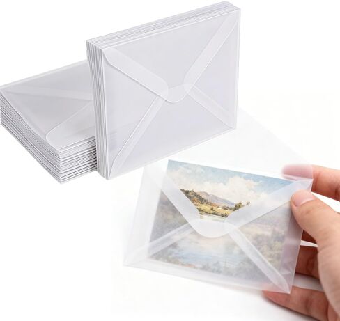 50 Pcs 4.13 × 6.1 Inch Glassine Envelopes, Translucent Envelope Stamp Collecting Supplies for Storing Photos, Lottery Tickets, Badges, Postcards in Kuwait