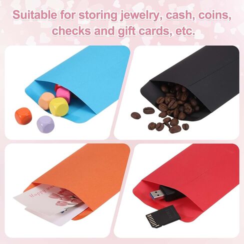 PATIKIL Money Envelope 6.5" x 3.5", 200Pcs Cash Envelopes Money Holder Bags Budgeting Saving Challenge Letter for Gift Coins Checks Tickets Jewelry Passport Card, Orange in Saudi Arabia