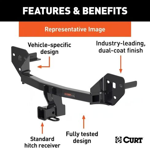 CURT Class 3 Trailer Hitch 2" Receiver with 4-Way Flat Output Custom Wiring Connector fits 2020-2025 Outback | Resists Rust, Chipping, & UV | Includes Installation Hardware and Rubber Dust Cover in Kuwait