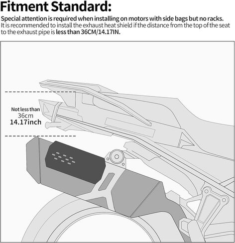 Rhinowalk Motorcycle Exhaust Heat Shield Universal Motorbike Exhaust Pipe Heat Cover Saddlebag Heat Insulation-Large in Kuwait