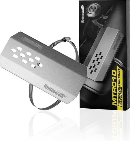 Rhinowalk Motorcycle Exhaust Heat Shield Universal Motorbike Exhaust Pipe Heat Cover Saddlebag Heat Insulation-Large in Kuwait