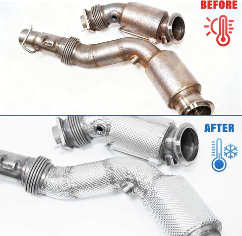 Aluminum Exhaust Heat Shield with 20 Stainless Steel Cable Ties, Automotive Heat Protection Shield for Exhaust Muffler Engine (79" x 16") in Kuwait