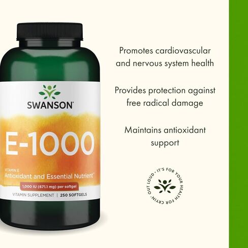Swanson Natural Vitamin E 1000 Iu (671.10 Milligrams) 250 Sgels in Saudi Arabia