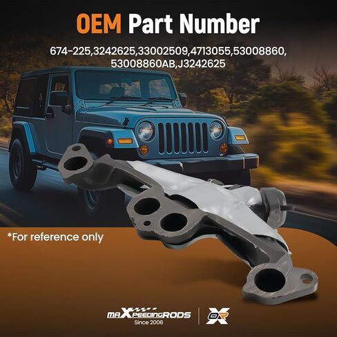 maXpeedingrods Exhaust Manifold Kit 674-225 3242625 with Gasket for Jeep Cherokee 1984-2000 Wrangler 1987-1995 1997-2002 TJ 1997-2002, for Dodge Dakota 1996-2002, for AMC Eagl-e 1983-1984, L4 2.5L in Kuwait