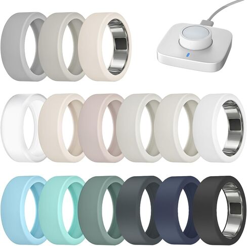 غطاء مكون من 15 قطعة متوافق مع Oura Ring Gen 4/ Gen 3 Horizon/Gen 3 Heritage - يتم الشحن مباشرة مع واقي، حافظة سيليكون رفيعة مرنة مضادة للخدش للرجال والنساء الذين يمارسون التمارين in Kuwait