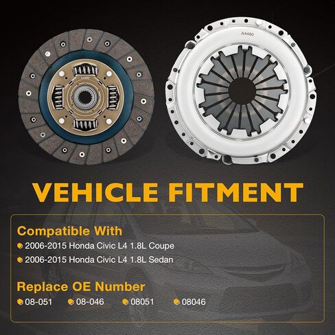 Transmission Clutch Kit Compatible with Honda Civic 2006-2015 L4 1.8L Coupe/Sedan Replacement 08-051, 08-046, 08051, 08046 in Kuwait
