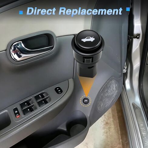 Rear Trunk Lid Release Lock Button Switch and Ring Bezel Kit Compatible with Chevrolet Malibu Camaro Pontiac G6 Saturn Aura, Trunk Release Switch & Bezel Replace# 22626464 15853222 in Kuwait