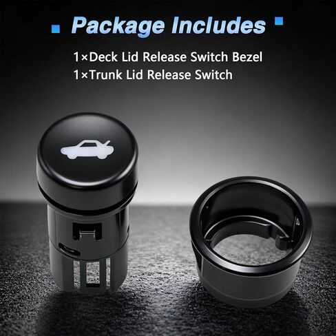Rear Trunk Lid Release Lock Button Switch and Ring Bezel Kit Compatible with Chevrolet Malibu Camaro Pontiac G6 Saturn Aura, Trunk Release Switch & Bezel Replace# 22626464 15853222 in Kuwait