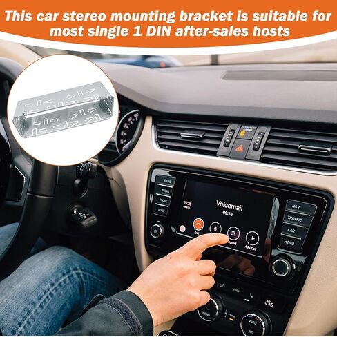 Universal Single Din Stereo Radio Replacement Fitting Cage Kit,Single Din Radio Mount,1 Din Installation Kit,Metal Single Din Radio Cage Bracket for Car Radios/Stereo/DVD Player in Kuwait