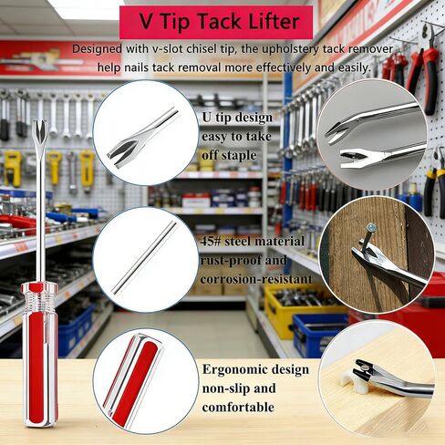 Upholstery Staple Remover Tack Puller Nail Remover Tool Set Nail Puller Plier, Staple Puller, Tack Lifter, Fastener Remover, for Furniture Floor Wall Wooden Case Car Photo Frame (5 pcs) in Kuwait
