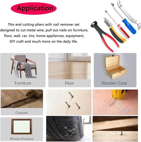 Upholstery Staple Remover Tack Puller Nail Remover Tool Set Nail Puller Plier, Staple Puller, Tack Lifter, Fastener Remover, for Furniture Floor Wall Wooden Case Car Photo Frame (5 pcs) in Kuwait