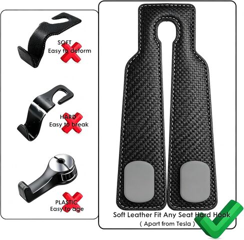Universial Hooks for Car Seat Headrest, 2Packs Headrest Hooks for Car, Organizer for Purses and Bags, Vehicle Seat Storage Hooks, Essential for Car Travel, Space-Saving, Durable Leather in Kuwait