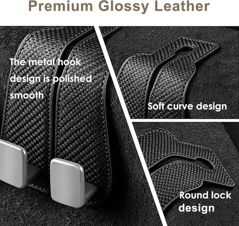 Universial Hooks for Car Seat Headrest, 2Packs Headrest Hooks for Car, Organizer for Purses and Bags, Vehicle Seat Storage Hooks, Essential for Car Travel, Space-Saving, Durable Leather in Kuwait