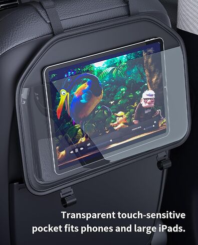 حامل كمبيوتر لوحي للسيارة، مسند رأس للمقعد الخلفي لجهاز iPad، منظم مقعد قابل للتعديل مع جيب شاشة تعمل باللمس وخطافات تخزين، يناسب الأجهزة اللوحية مقاس 7-11 بوصة، ملحقات سفر للأطفال in Kuwait