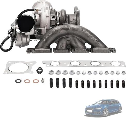 طقم الشاحن التوربيني مع حشية FIT Audi A4 B7 2004-2008، FIT Audi A6 C6 2005-Onward، FIT Seat Exeo 2009-2012 - الاستبدال المباشر - استبدال OE # 53039880106 06D145701B in Kuwait