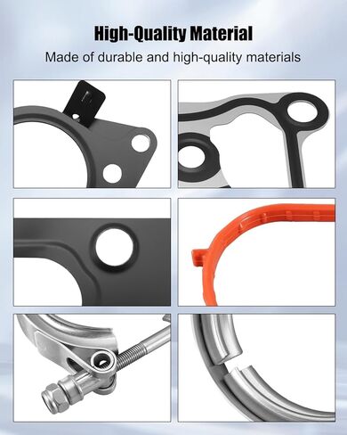 Turbocharger Mounting Gasket Set Fit for Ford F-250 F-350 F-450 F-550 Super Duty 6.7L 2011 2012 2013 2014 2015 2016, Replace GS33692 667-820 ‎AP0156 BC3Q6C840AC BC3Q9W622AB in Kuwait