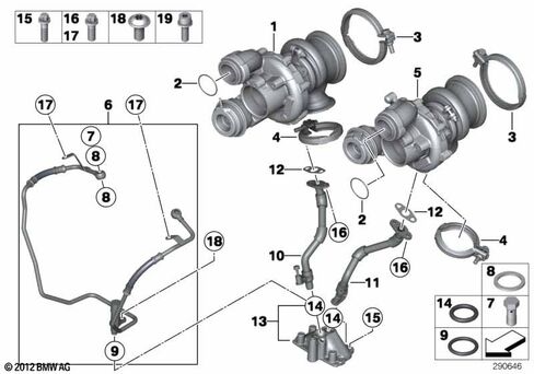 6PCS FKM Viton OR.01.10010 Turbocharging Pipeline O-Ring 11657577018 for BMW N63 in Kuwait