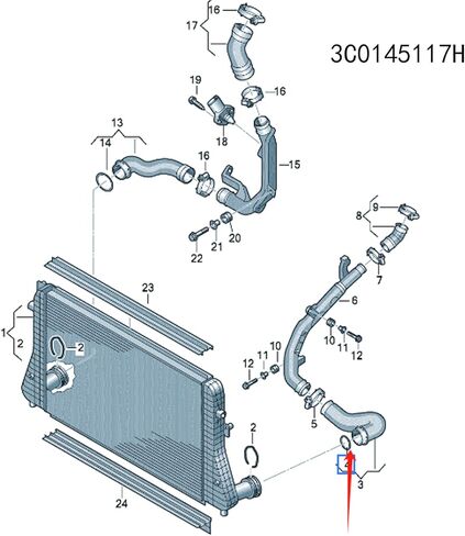 Turbocharger Pipe Gasket Kit Compatible with EOS/TIGUAN JETTA BEETLE CC GOLF Passat,Compatible with Audi A3 Q3 TT 3C0145117H/F/D in Kuwait