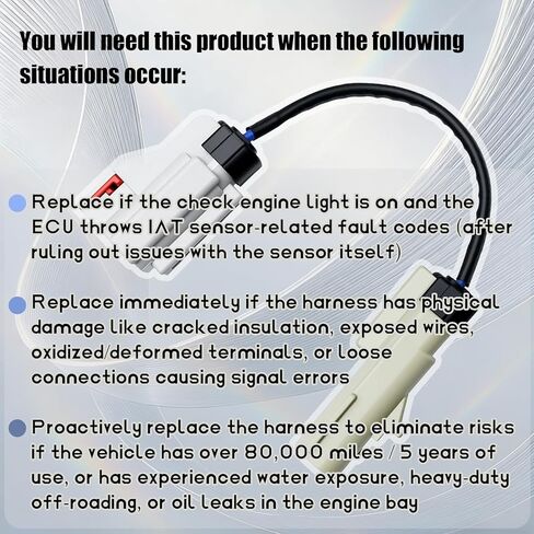 جهاز تمديد مستشعر درجة حرارة الهواء المدخول متوافق مع ذاكرة الوصول العشوائي 2013-2018 2500/3500 مع محرك الكمون 6.7 لتر، دودج رام مع محرك الكمون 6.7 لتر 24 فولت، استبدال 05149279AC 05149279AB 5149279AC in Kuwait