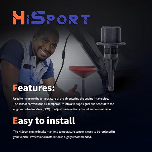 HiSport 13650-52G00 89429-17020 Air Charge Temperature Sensor Compatible with Toyota Chevrolet Suzuki Subaru Pontiac Mazda Geo Tercel Tacoma T100 Solara RAV4 Corolla Camry 4Runner Replaces 213-413 in Kuwait